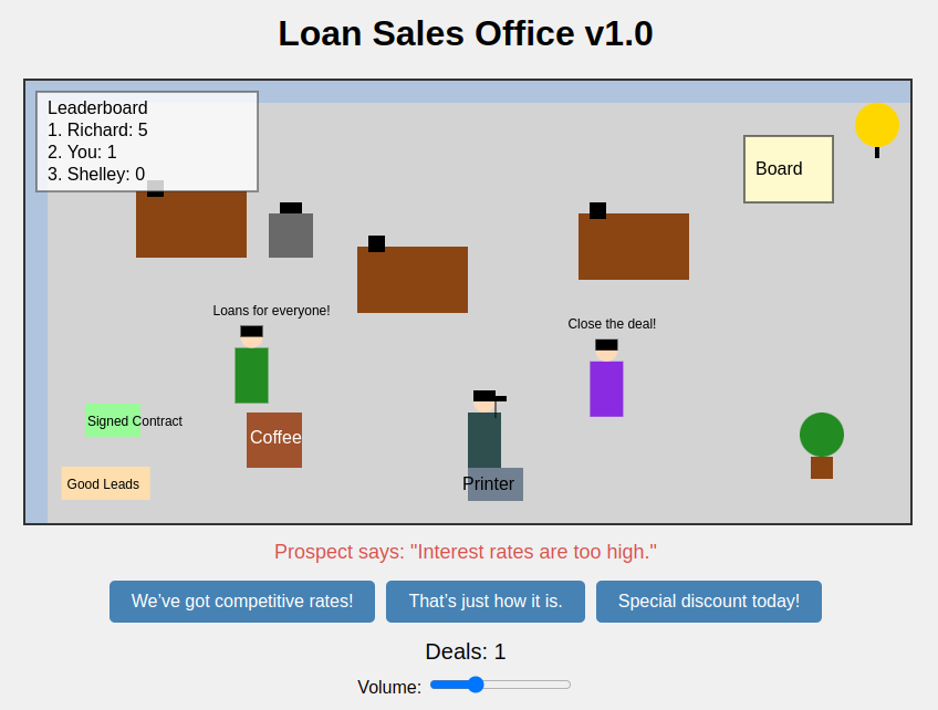 loan sales office game  - debanked